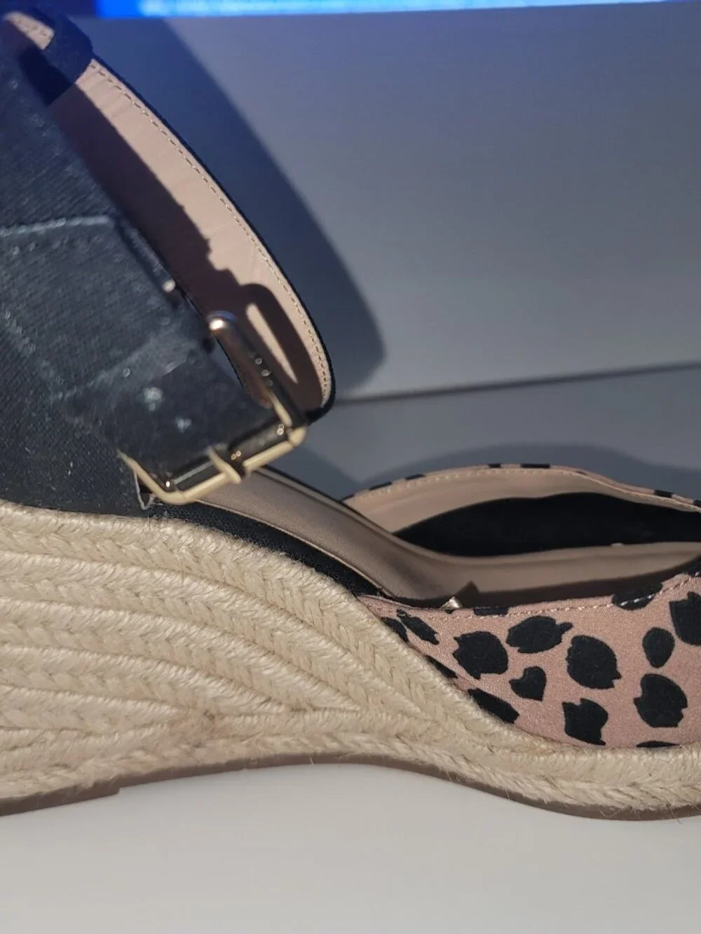 LOFT Animal Print Espadrille Wedges Size 9